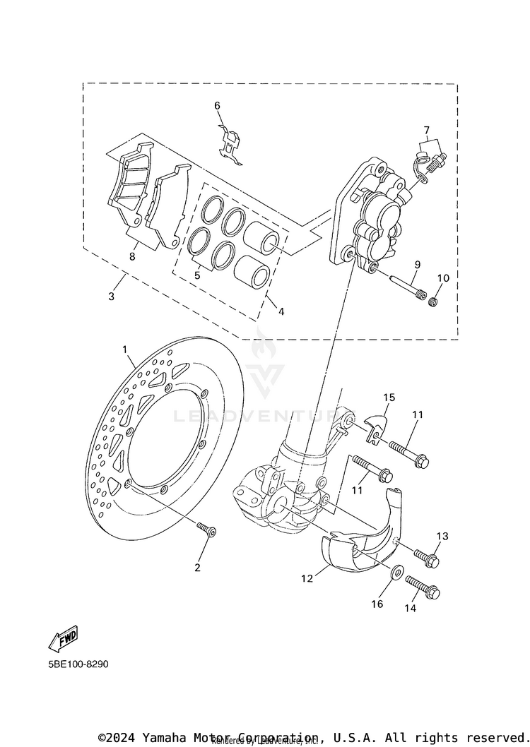 Front Brake Caliper Schematic
