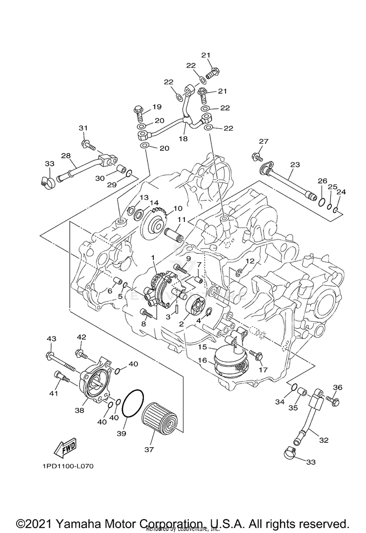 Oil Pump YFZ450 - YFZ45BB - 2012 Schematic