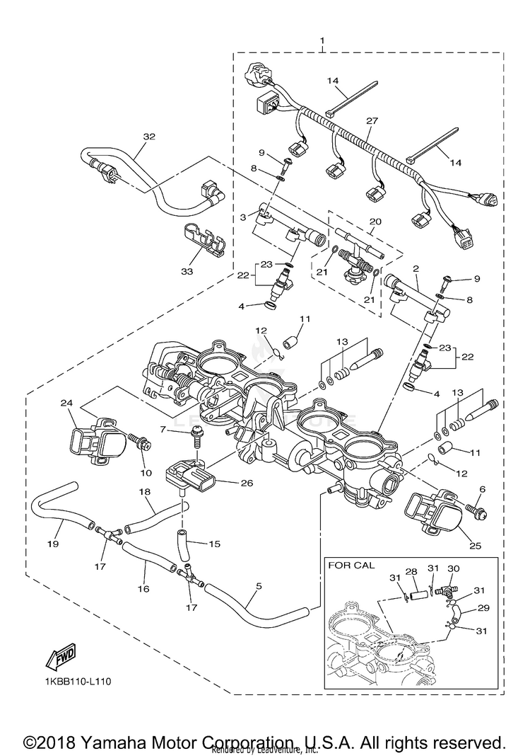 Intake 2 YZFR1 - YZFR1DCG - 2013 Schematic