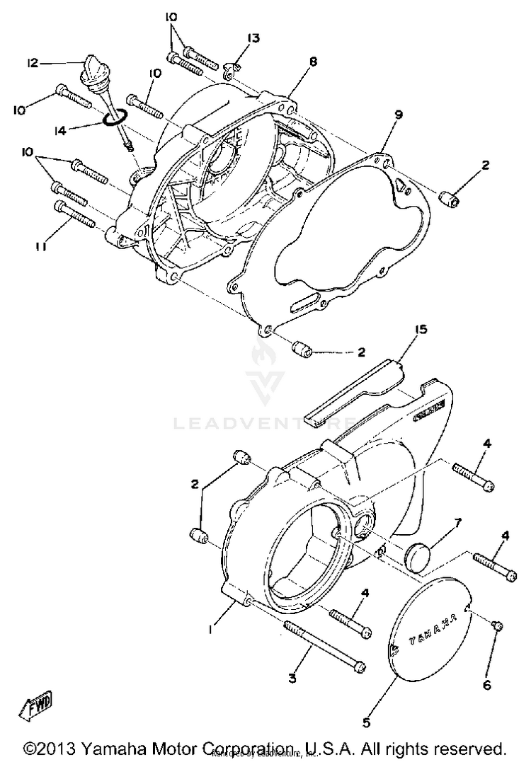 Crankcase Cover LB80_3D - 1977 Schematic