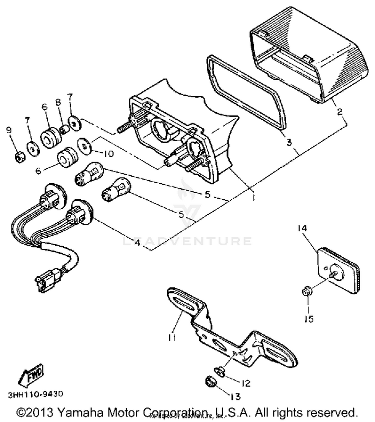 Taillight FZR600RAC - 1990 Schematic