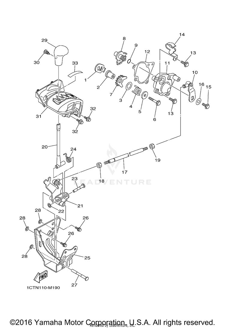Shift Shaft GRIZZLY 450 4WD - YFM45FGDGR - 2013 Schematic