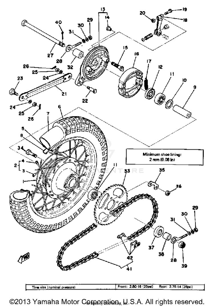 Rear Wheel GT80E - 1978 Schematic