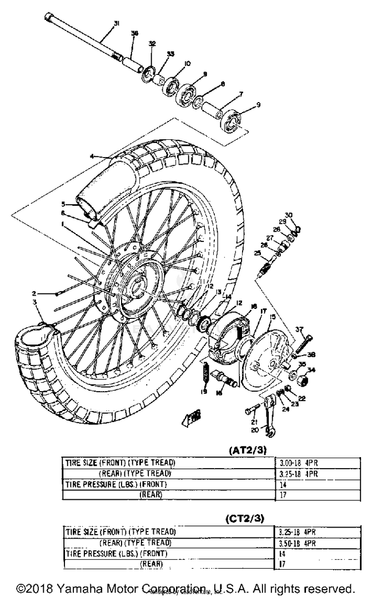 Front Wheel AT3_CT3 - AT2 - 1972 Schematic