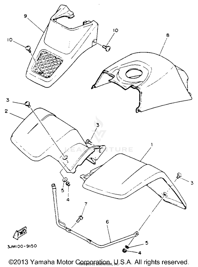 Front Fender BLASTER - YFS200E - 1993 Schematic