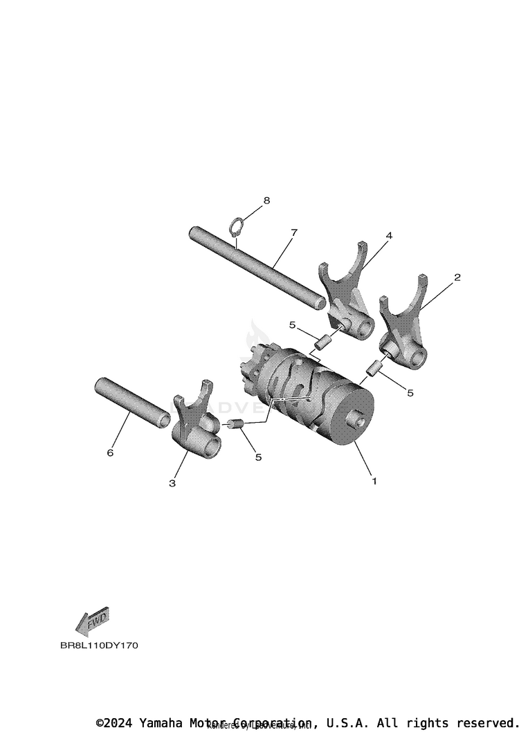 Shift Cam & Fork Schematic