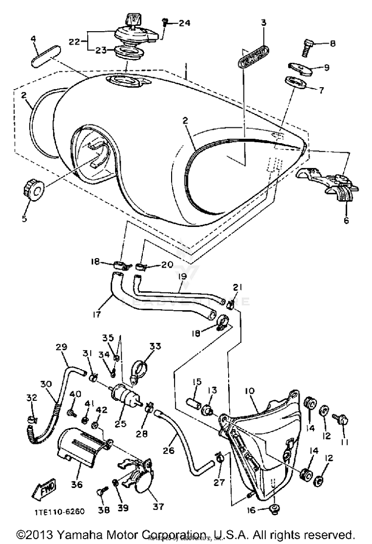 Fuel Tank Non California Model Schematic