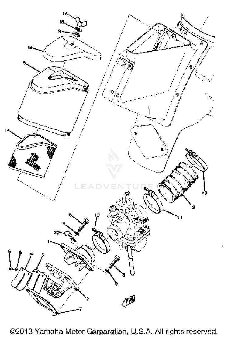 Intake Yz125a - B Schematic