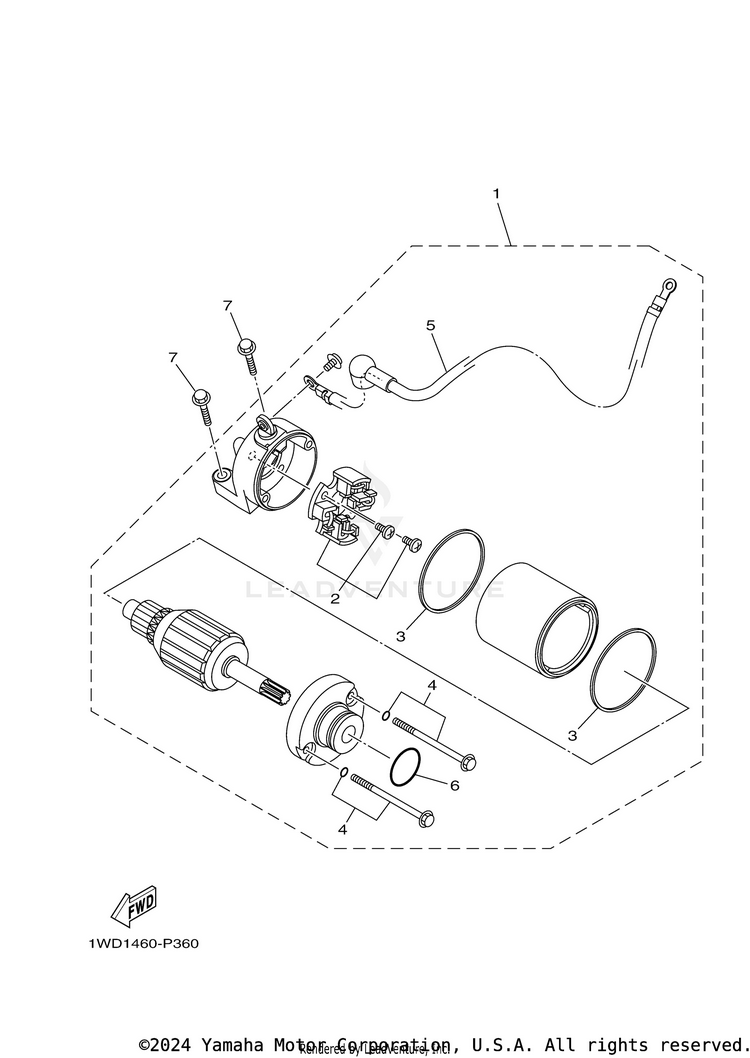 Starting Motor YZFR3 - YZFR3LL - 2020 Schematic