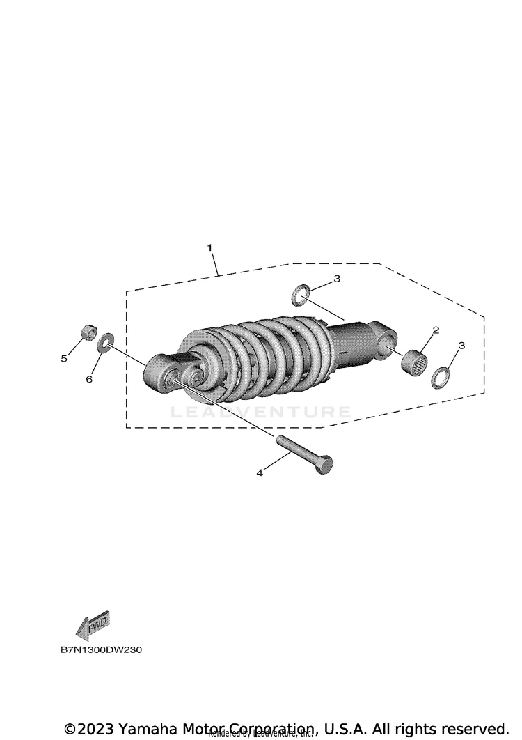Rear Suspension XSR900 - XSR900NCB - 2022 Schematic