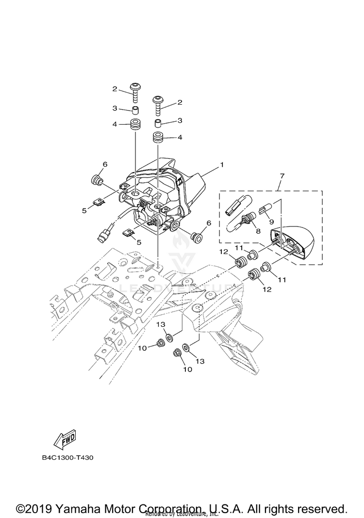 Taillight MT07 - MT07JCGY - 2018 Schematic