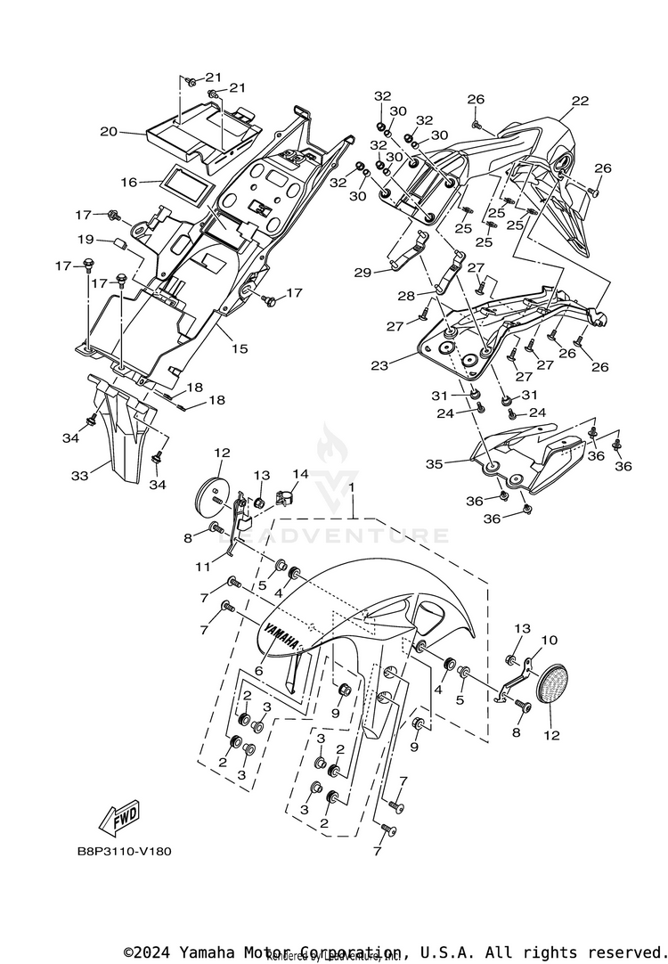 Fender YZFR3 - YZFR3LL - 2020 Schematic