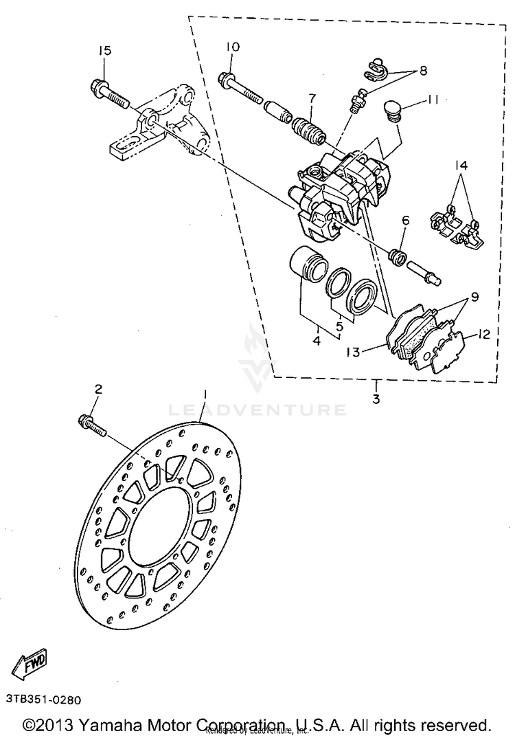Rear Brake Caliper Schematic