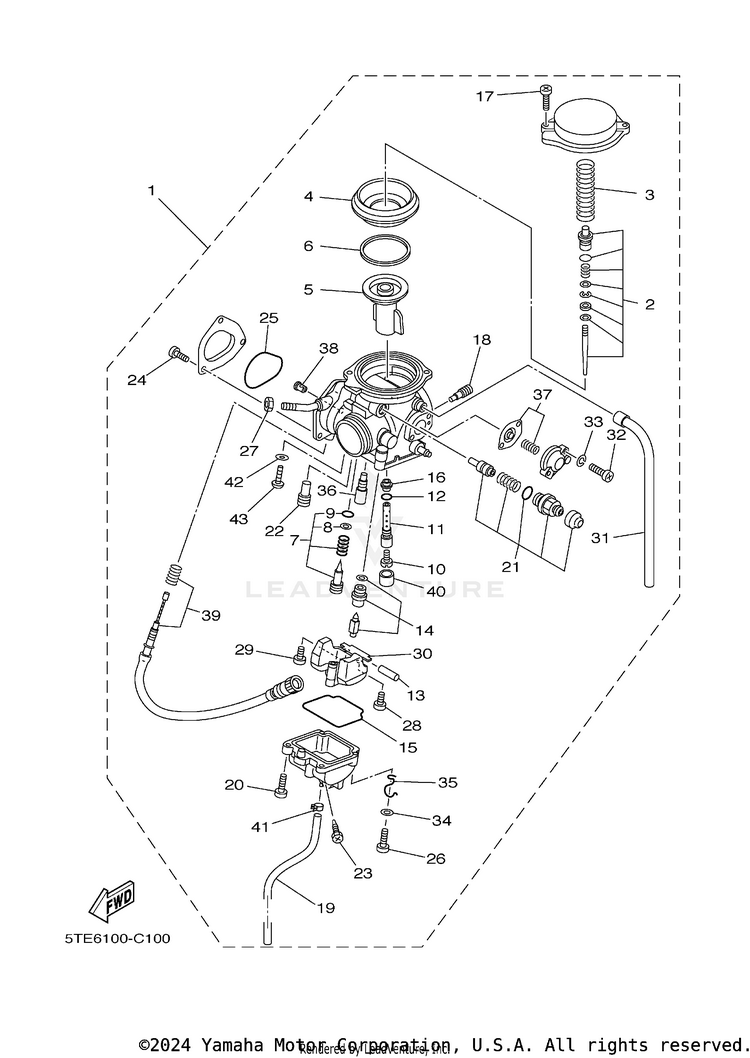 Carburetor GRIZZLEY 450 HUNTING - YFM450DAEH - 2014 Schematic