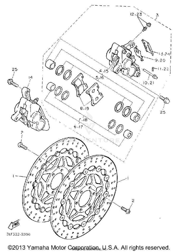 Front Brake Caliper Schematic