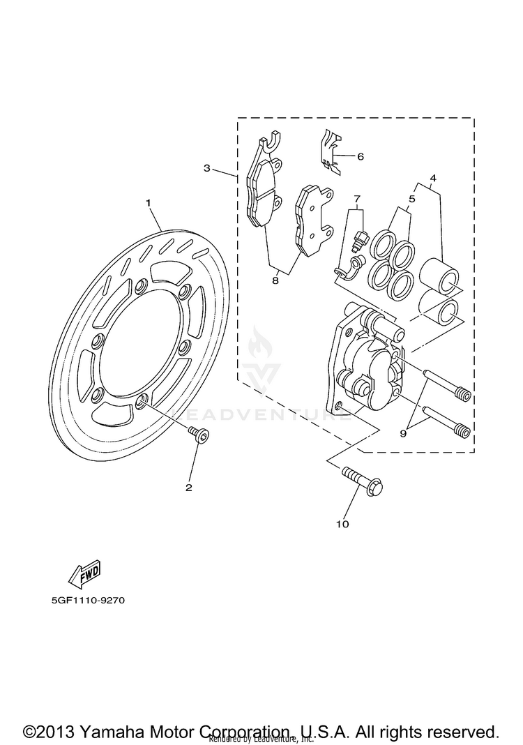 Front Brake Caliper Schematic