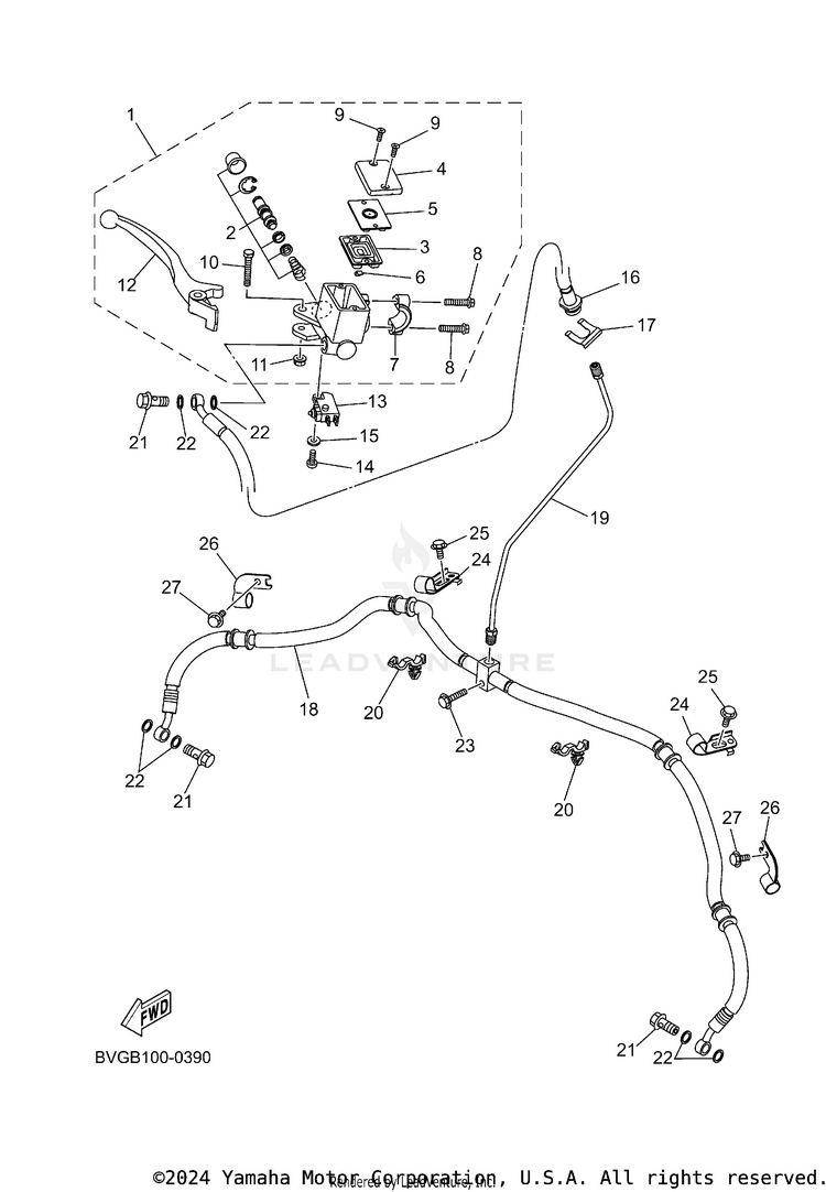 Front Master Cylinder Schematic
