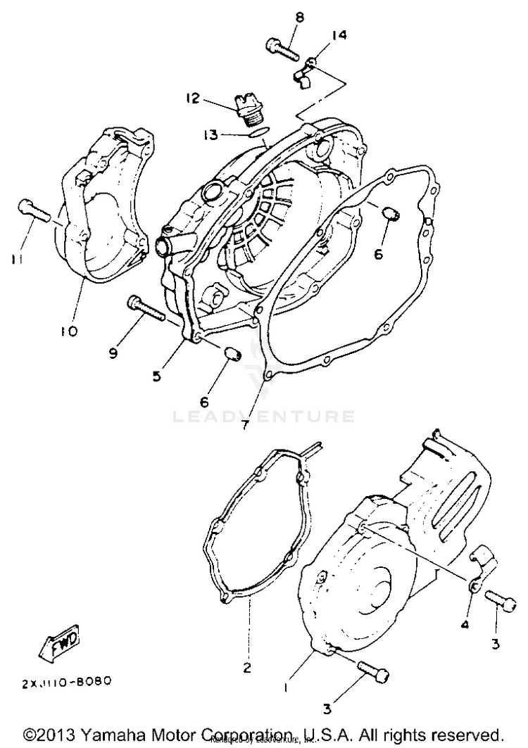 Crankcase Cover 1 BLASTER - YFS200E - 1993 Schematic