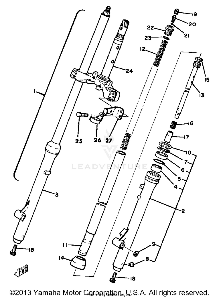 Front Fork Yz80j Schematic