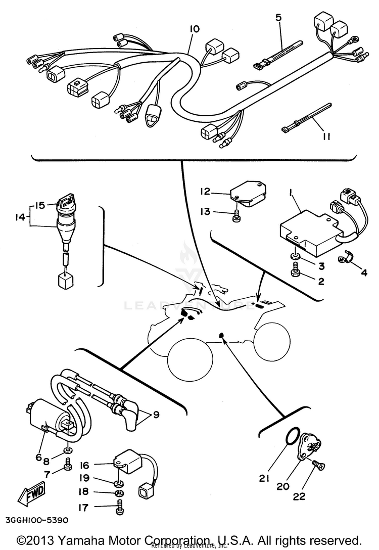 Electrical 1 BANSHEE - YFZ350H - 1996 Schematic