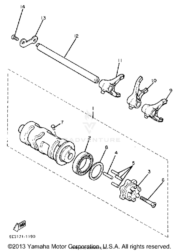 Shift Cam Fork Schematic