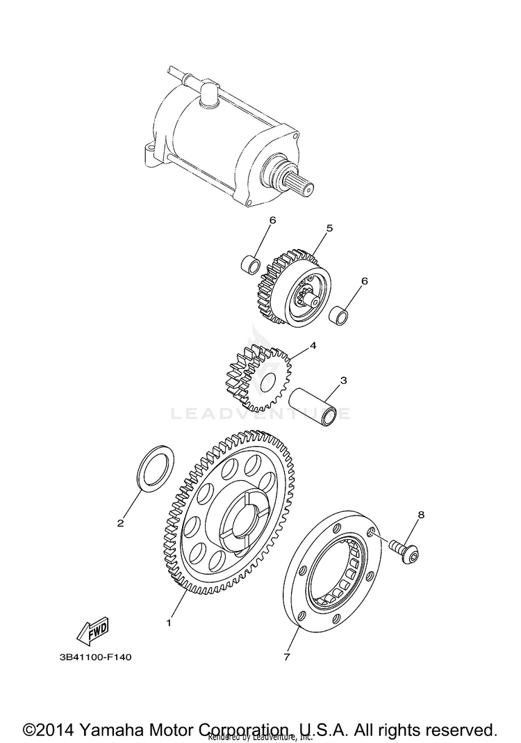 Starter Clutch GRIZZLY 700 FI 4WD - YFM7FGZB - 2010 Schematic