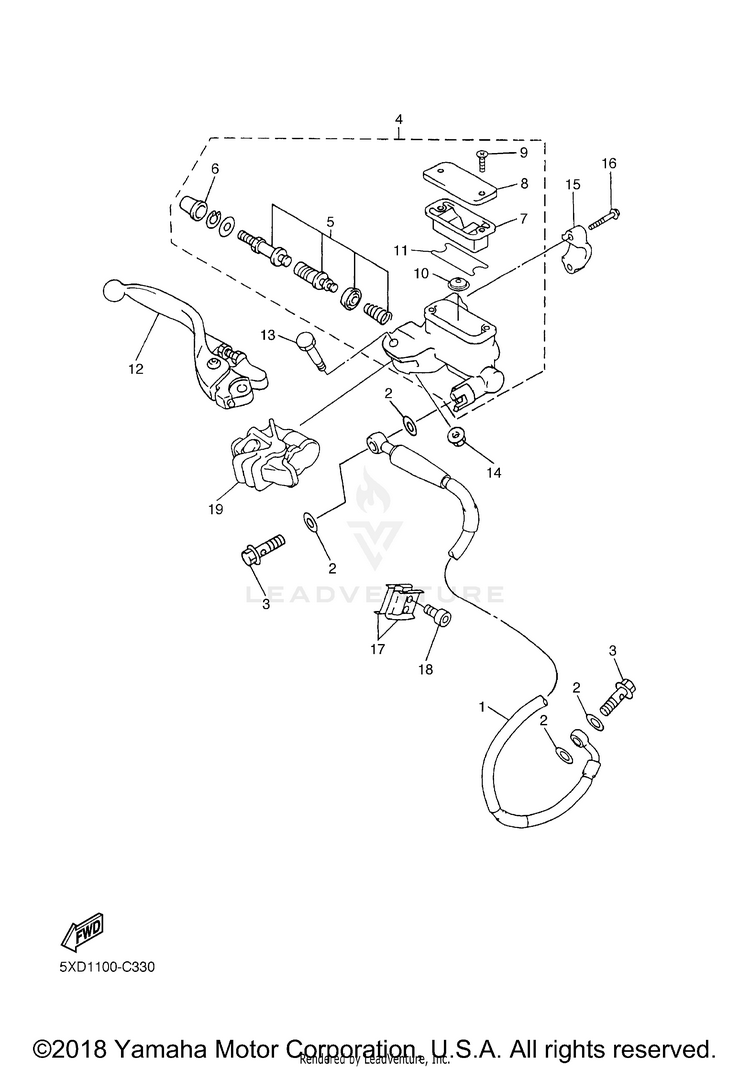 Front Master Cylinder Schematic