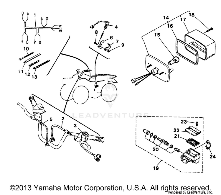 Taillight Kit Maine New Hampshire KODIAK 4WD - YFM400FWJ - 1997 Schematic