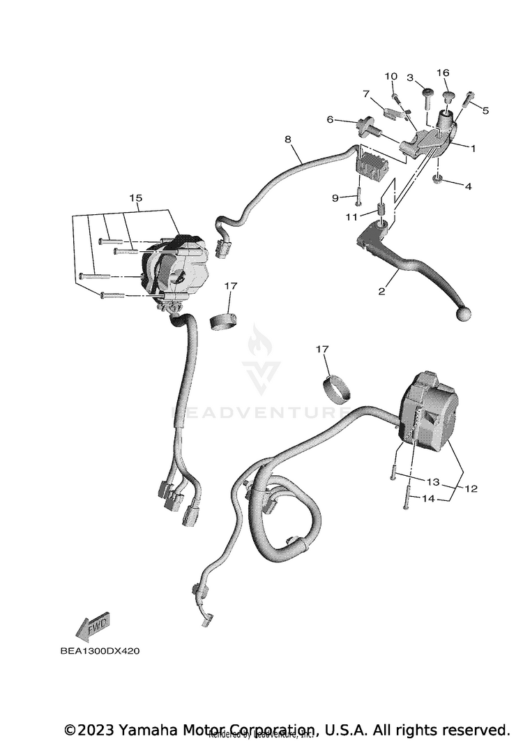 Handle Switch & Lever XSR900 - XSR900NCB - 2022 Schematic