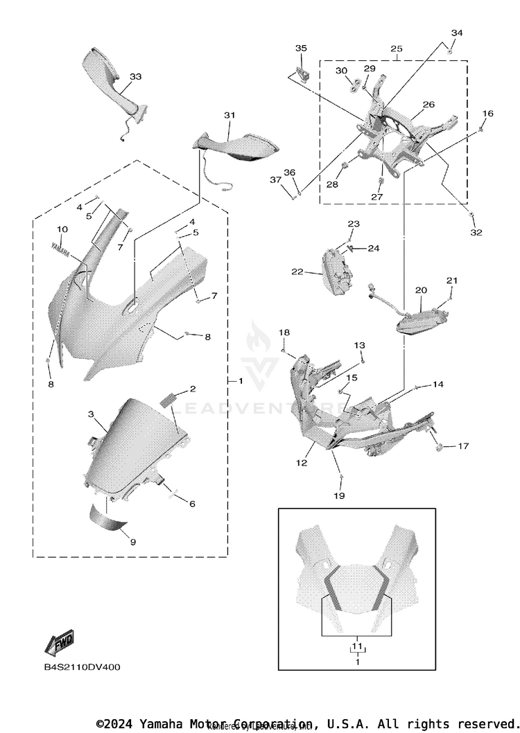 Cowling 1 YZFR1 - YZFR1MLC - 2020 Schematic