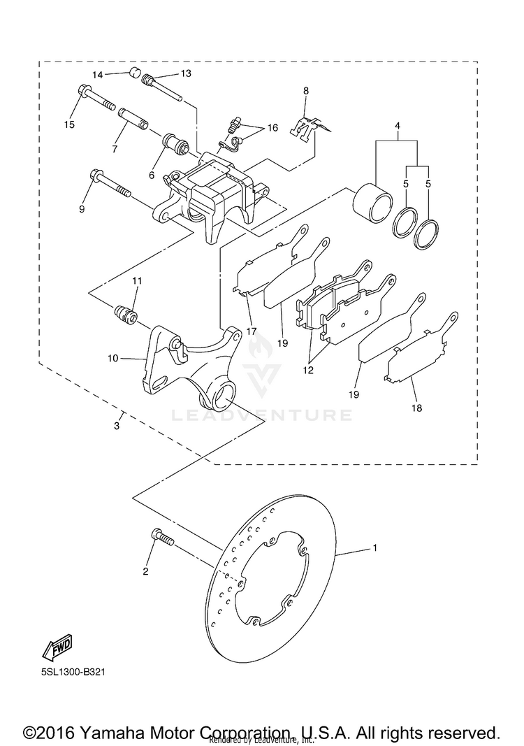 Rear Brake Caliper Schematic