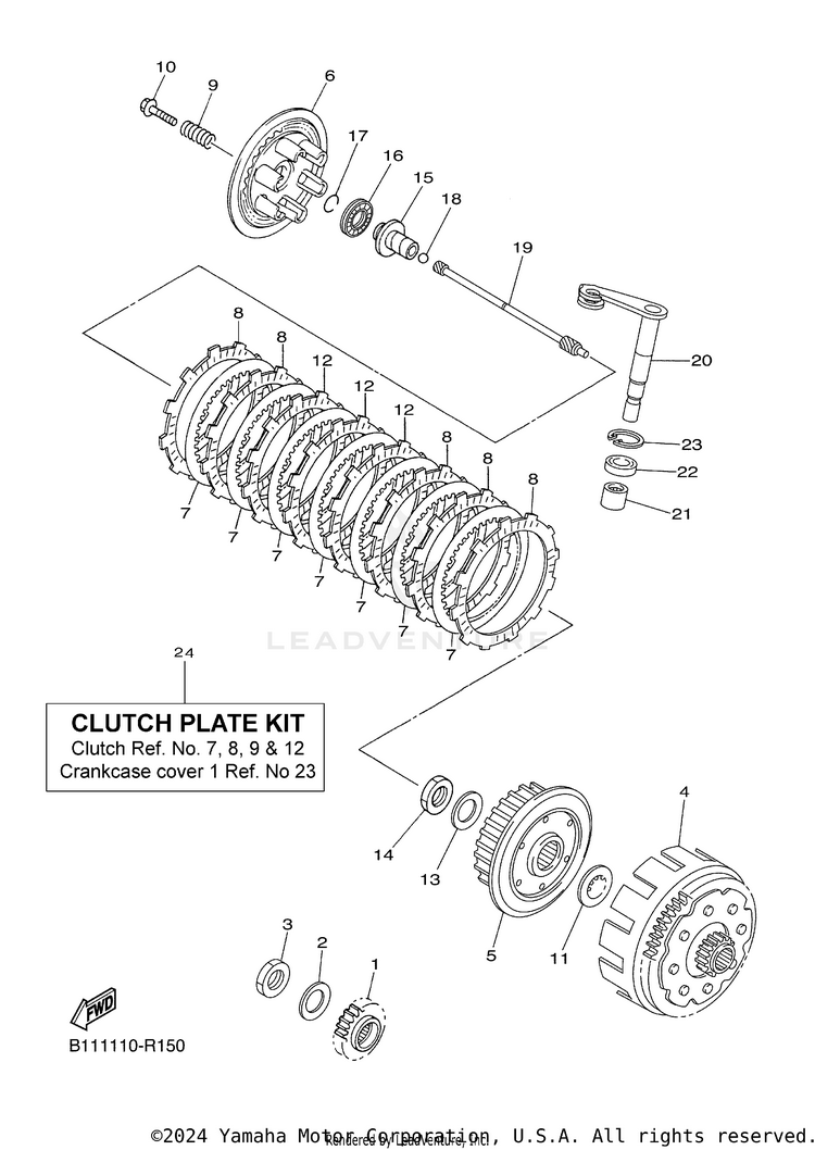 Clutch YZ450F - YZ450FGL - 2016 Schematic