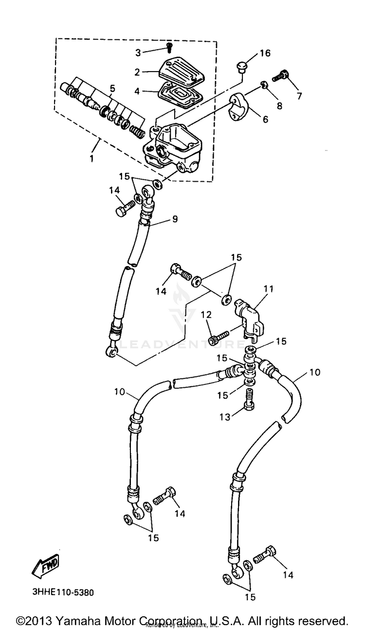 Front Master Cylinder Schematic