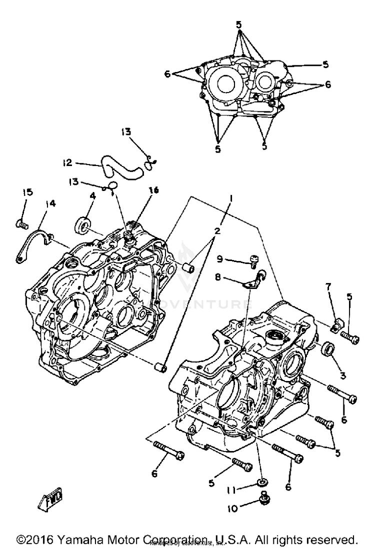 Crankcase XT250 - XT250H_198 - 1981 Schematic