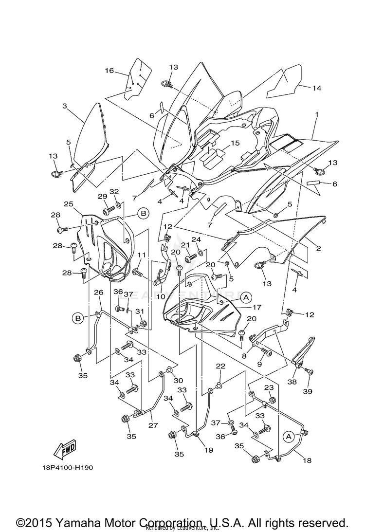 Rear Fender YFZ450R SPECIAL EDITION - YFZ45RSED - 2013 Schematic