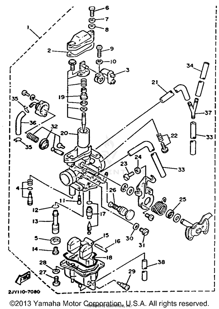 Carburetor (Non-California Model) Schematic