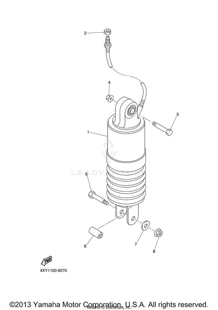 Rear Suspension VENTURE MM LIMITED EDITION (CA Ed.) - XVZ13TFSMC - 2000 Schematic