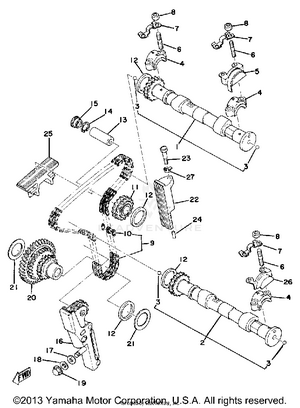 Camshaft - Chain Tensioner Schematic