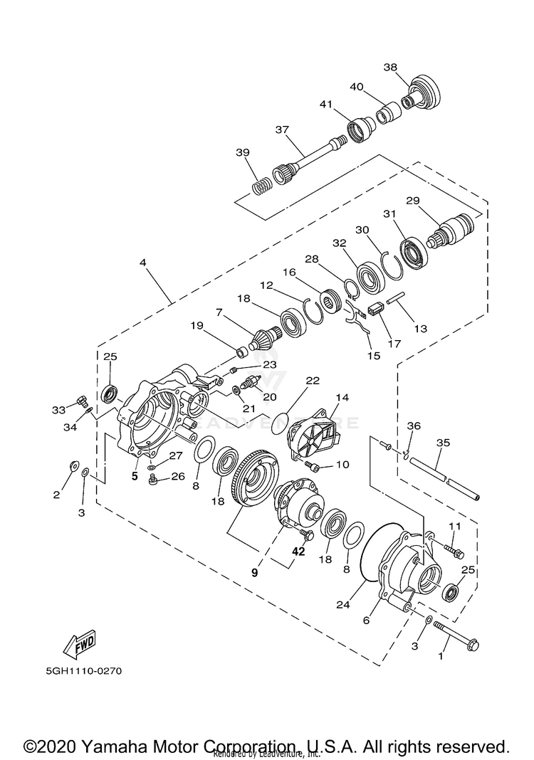 Front Differential KODIAK 4WD HUNTER - YFM400FAHN - 2001 Schematic
