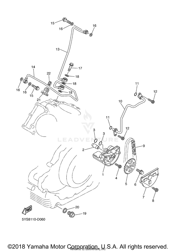 Oil Pump V STAR 1100 CLASSIC - XVS11AWXCB - 2008 Schematic