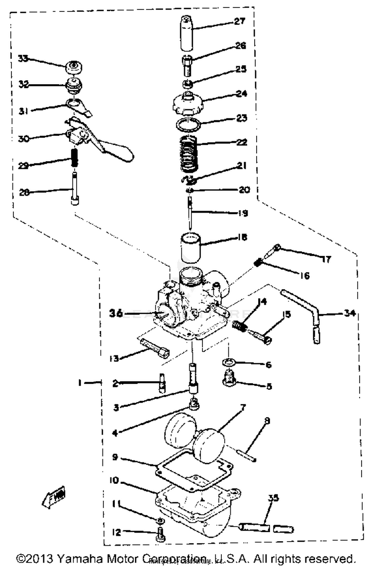 Carburetor GT80C - 1976 Schematic