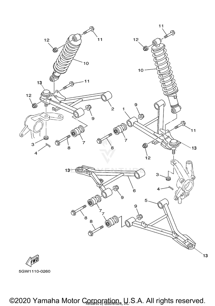 Front Suspension Wheel BIG BEAR 2WD YFM400H - YFM400HN - 2001 Schematic