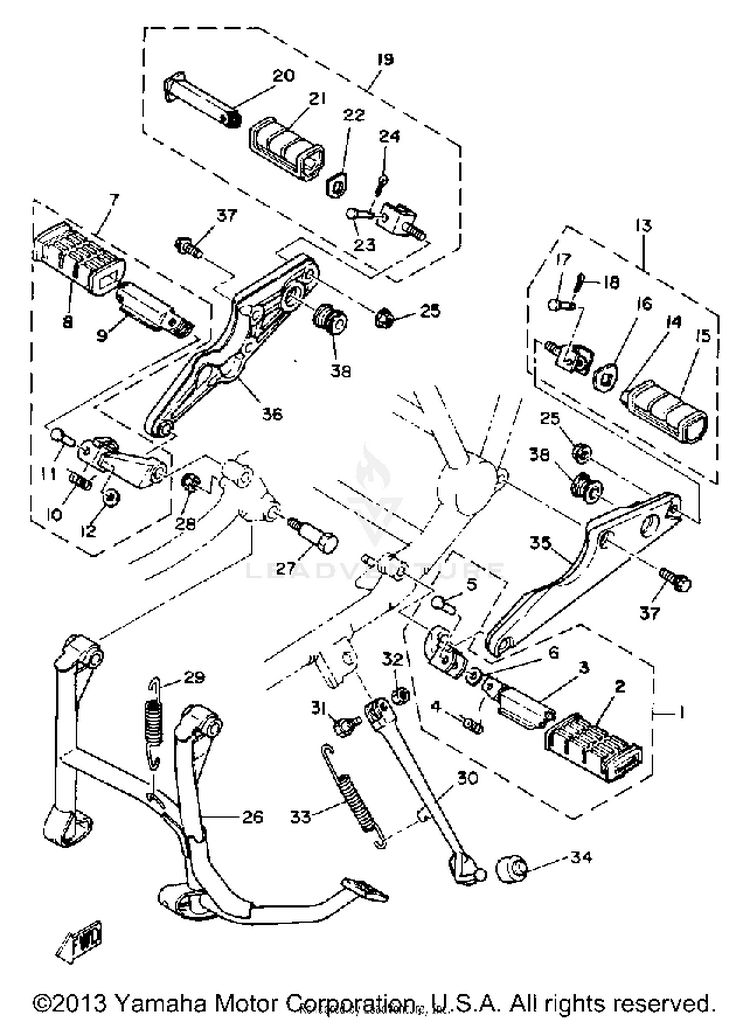 Stand Footrest XS1100SG - 1980 Schematic