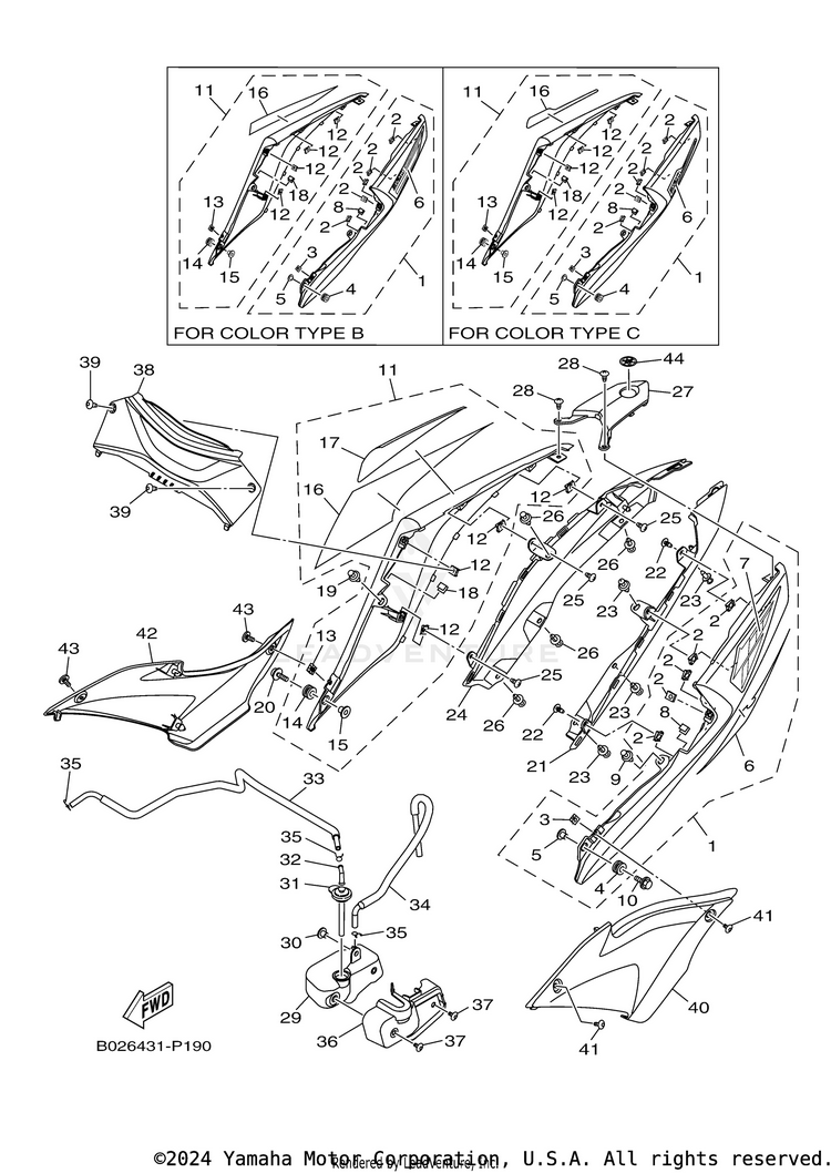Side Cover YZFR3 - YZFR3FB - 2015 Schematic