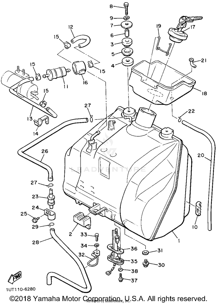 Fuel Tank Non California Schematic