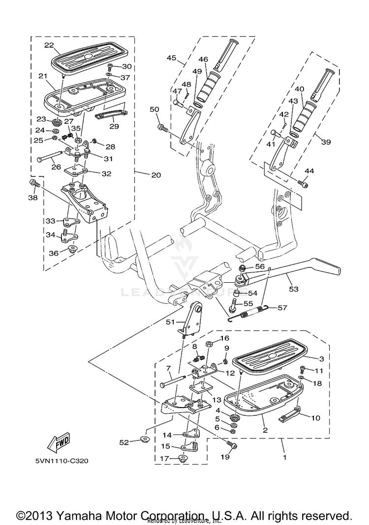 Stand Footrest ROAD STAR CAST CA - XV17AWVC - 2006 Schematic