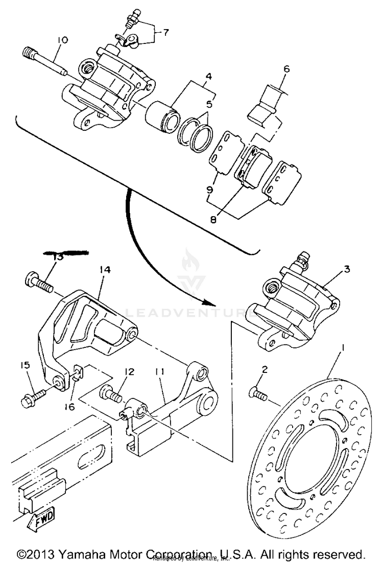 Rear Brake Caliper Schematic