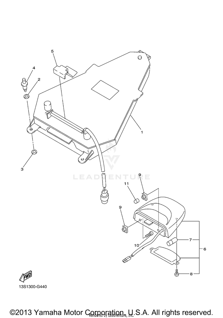 Taillight YZFR6 - YZFR6ACR - 2011 Schematic