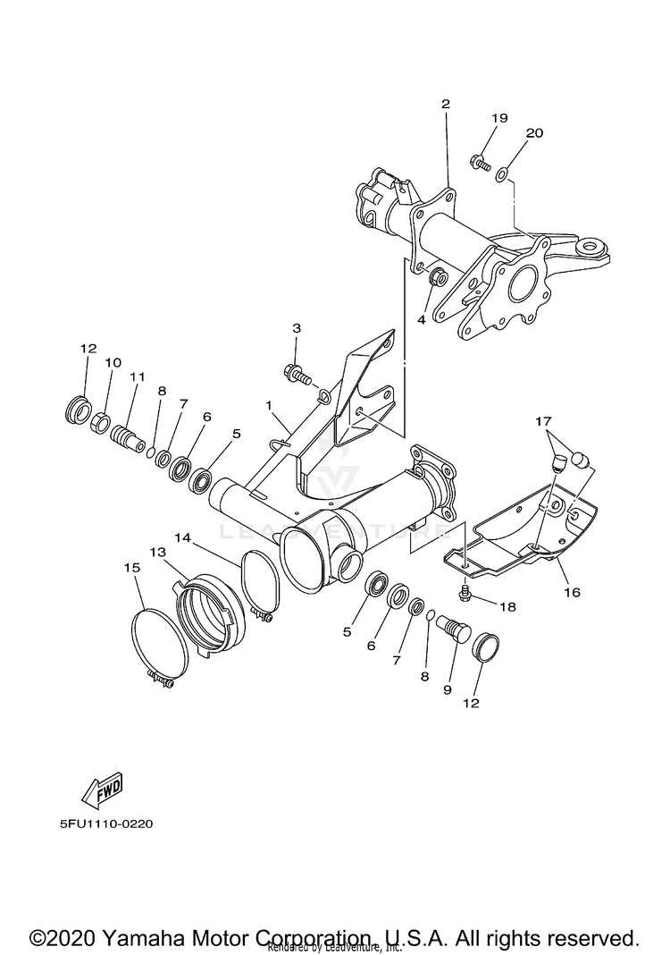 Rear Arm BIG BEAR 2WD YFM400H - YFM400HN - 2001 Schematic