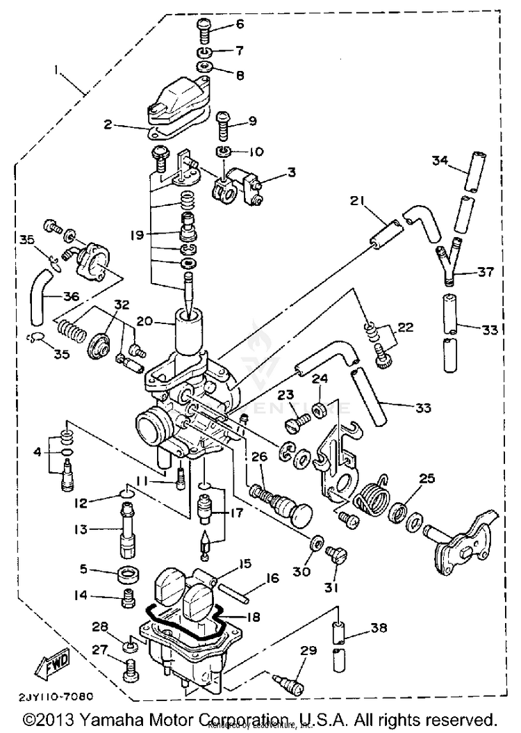 Carburetor (Non-California Model) Schematic